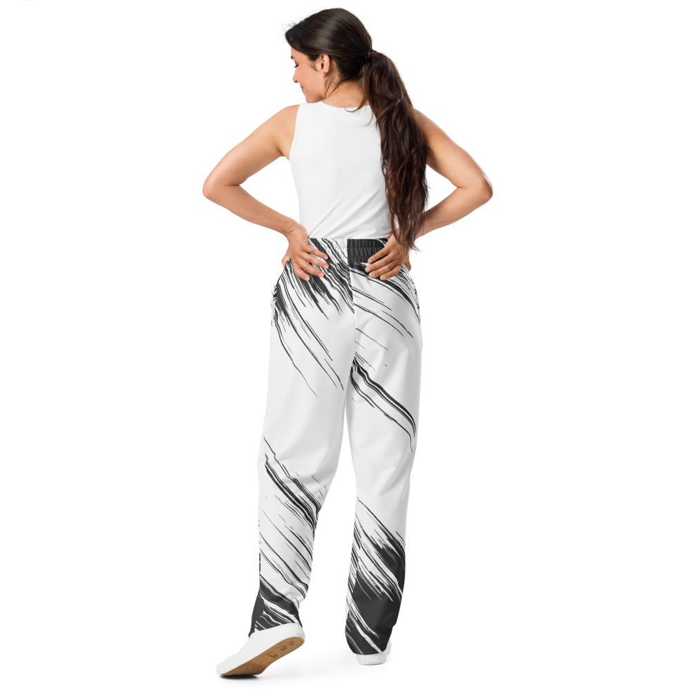 Stay Distant Wide-leg Joggers( BLACK STRIPE)