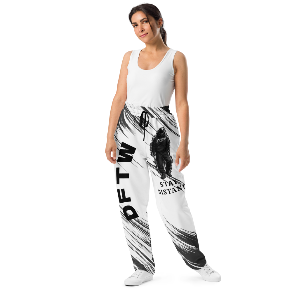 Stay Distant Wide-leg Joggers( BLACK STRIPE)