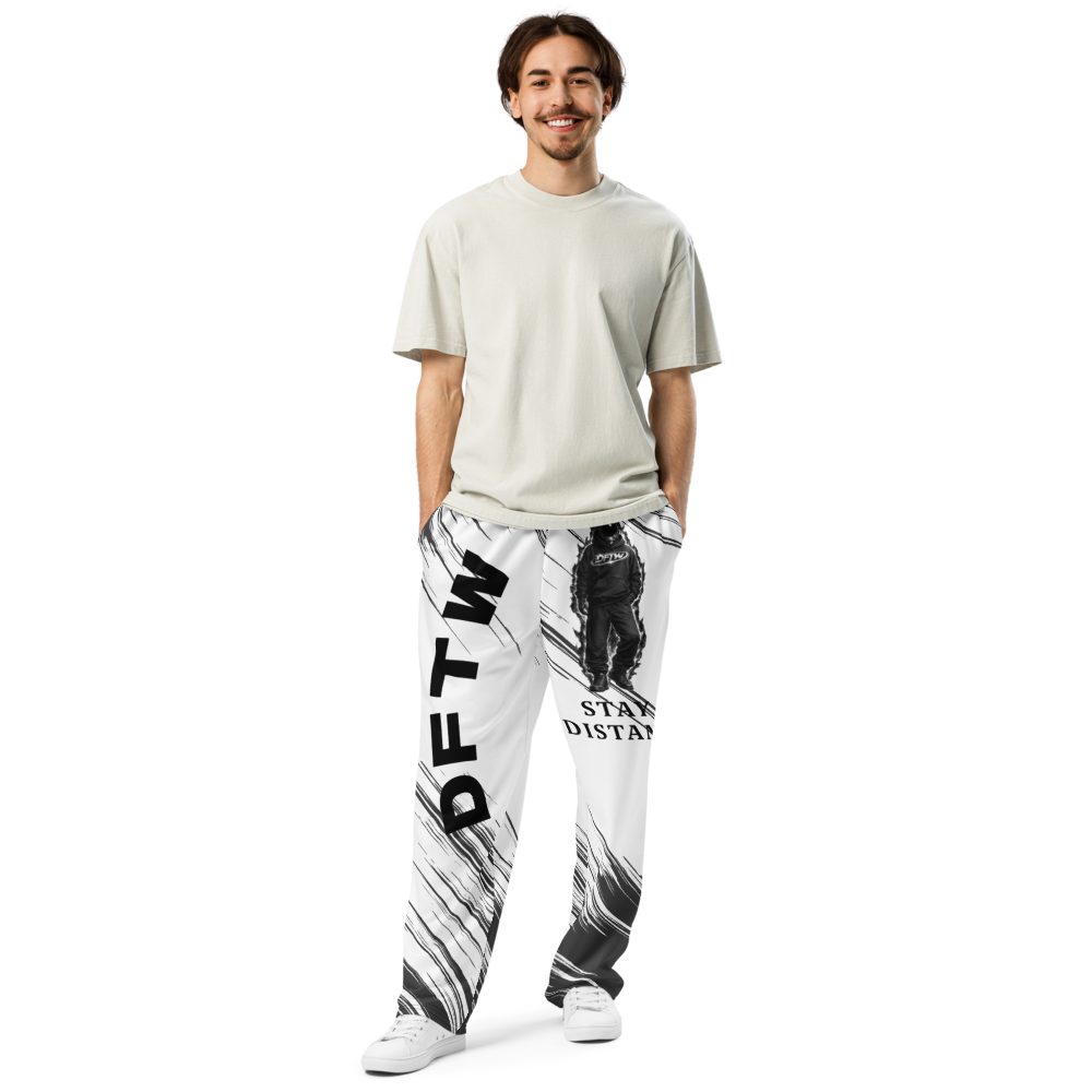 Stay Distant Wide-leg Joggers( BLACK STRIPE)