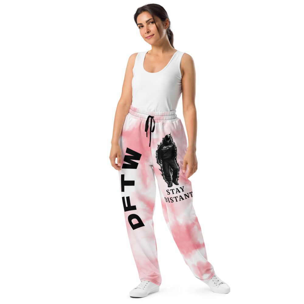 Stay Distant Wide-leg Joggers( PINK SKY)