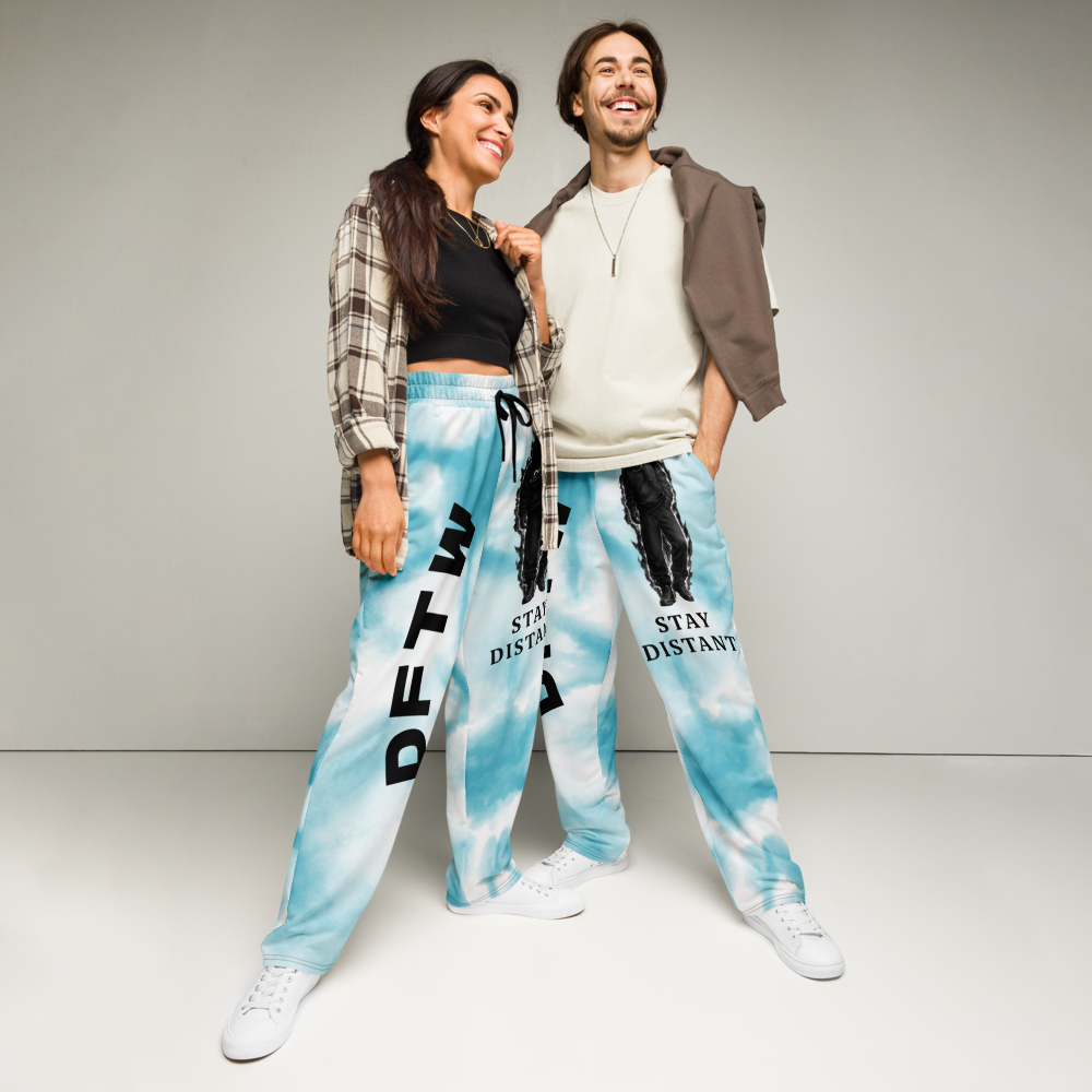Stay Distant Wide-leg Joggers( BLUE Sky)